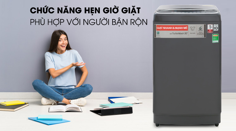 Chức năng hẹn giờ giặt xong - Máy giặt LG Inverter 13 kg TH2113SSAK