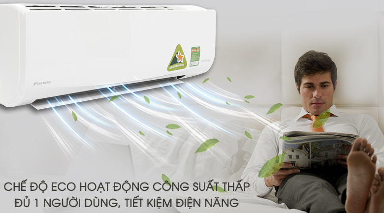 Chế độ Eco - Máy lạnh Daikin Inverter 1 HP FTKQ25SAVMV