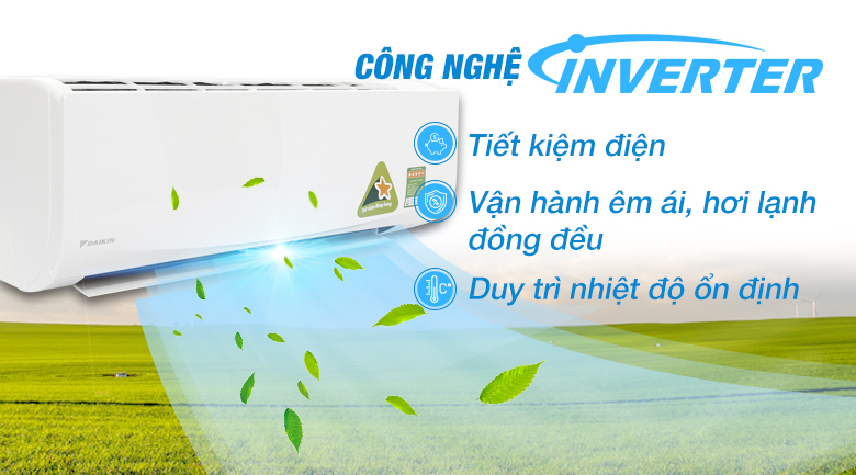 Máy lạnh Inverter - Máy lạnh Daikin Inverter 1 HP FTKQ25SAVMV